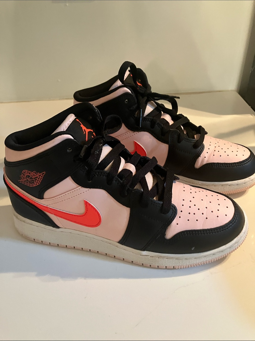 Jordan Women’s Low-Top Sneakers in Pink, Black and Coral 6Y or a Women’s 7.5